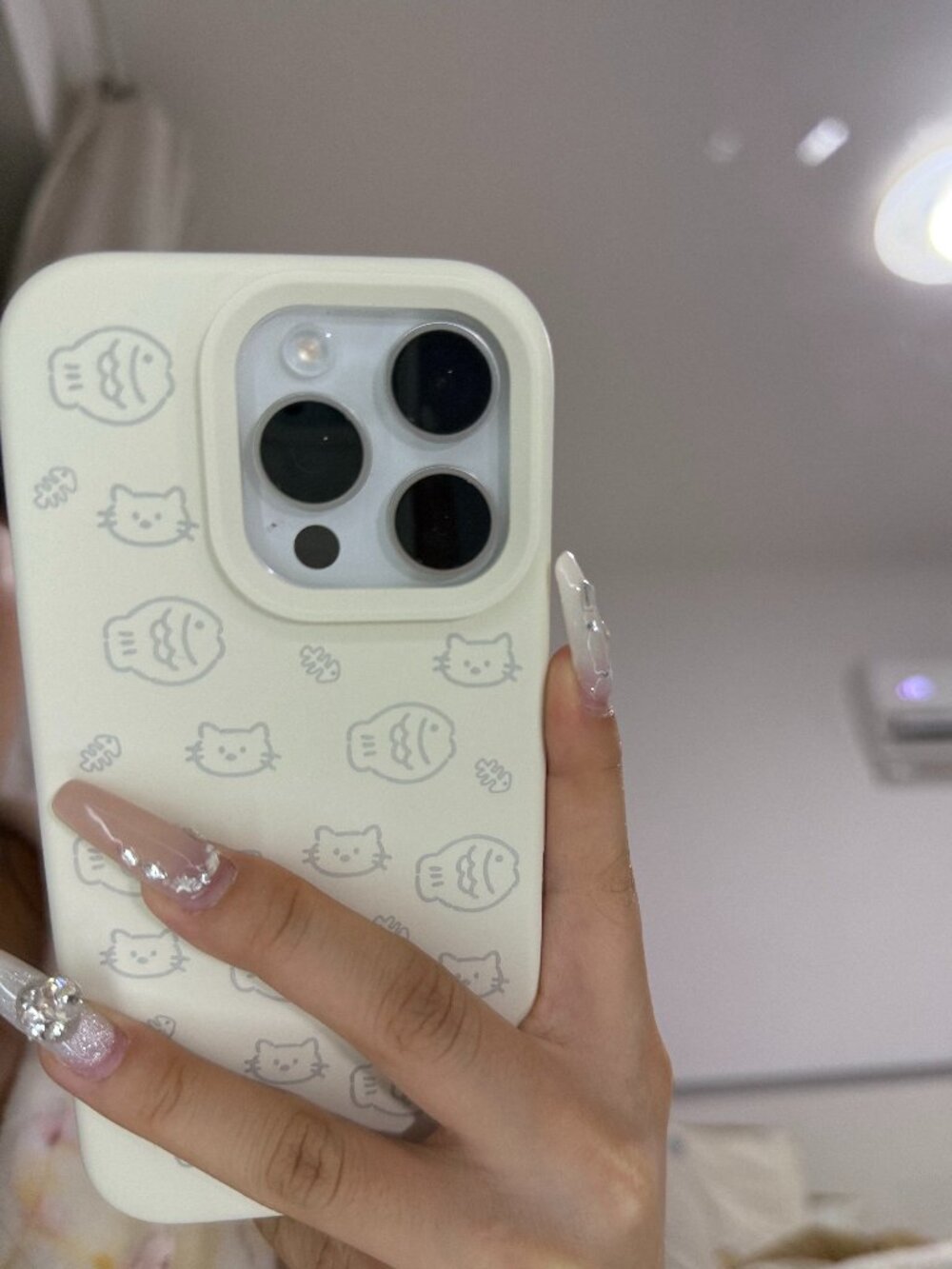 Cute Cat & Fish Print Silicone Phone Case